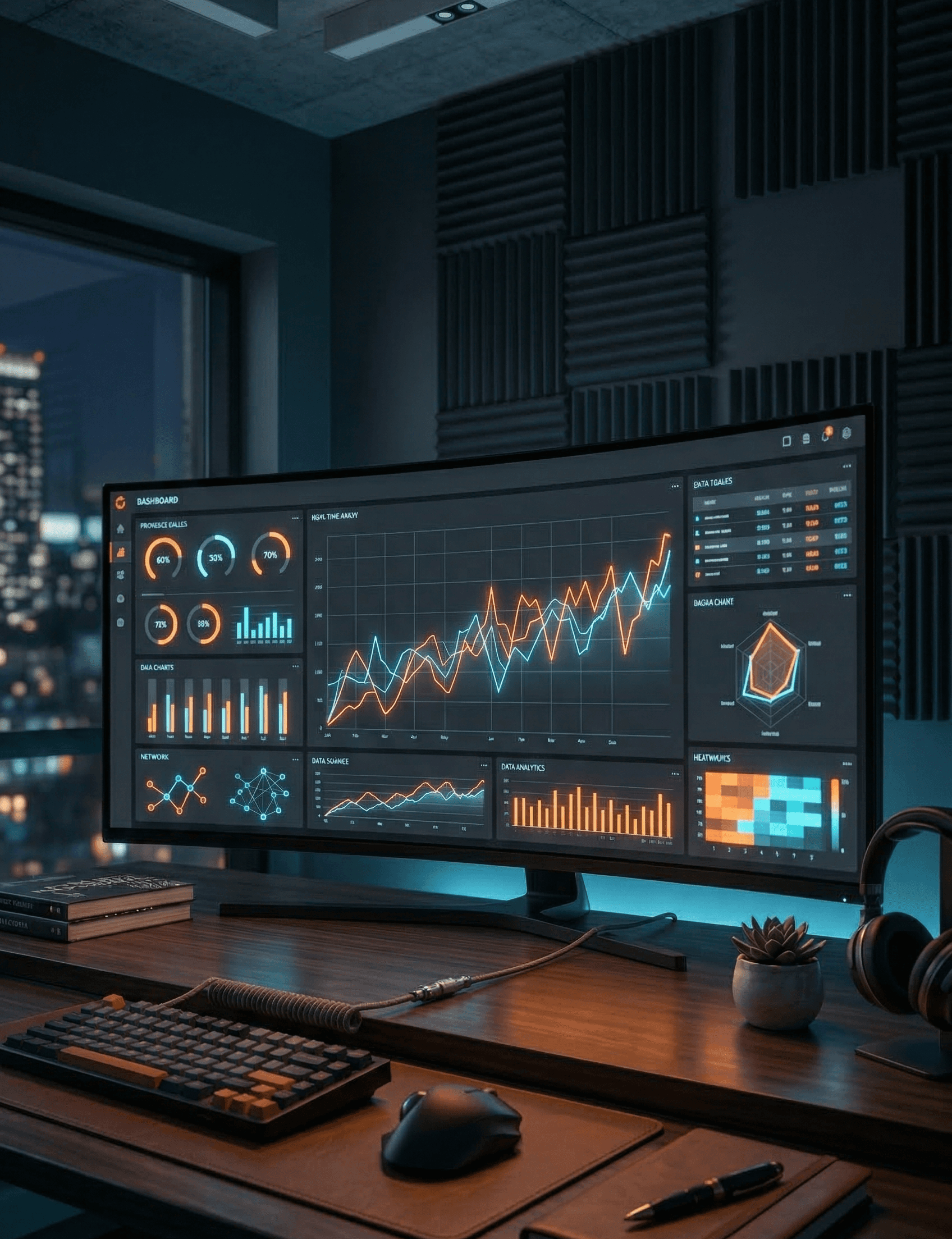 Analytics dashboard with real-time data visualizations